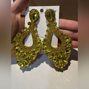 Sparkling Yellow Teardrop Earrings